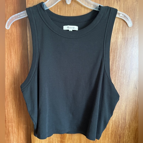 Madewell Tops - Madewell Supima® Rib Crop Tank | Ribbed, Cropped Tank Top in Black | Women’s XL